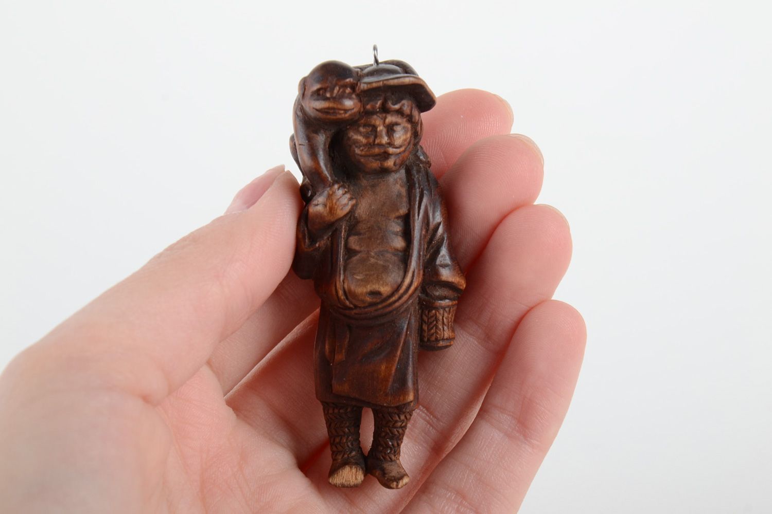 Porte-clé breloque en bois Pirate avec un singe fait main cadeau pratique photo 2