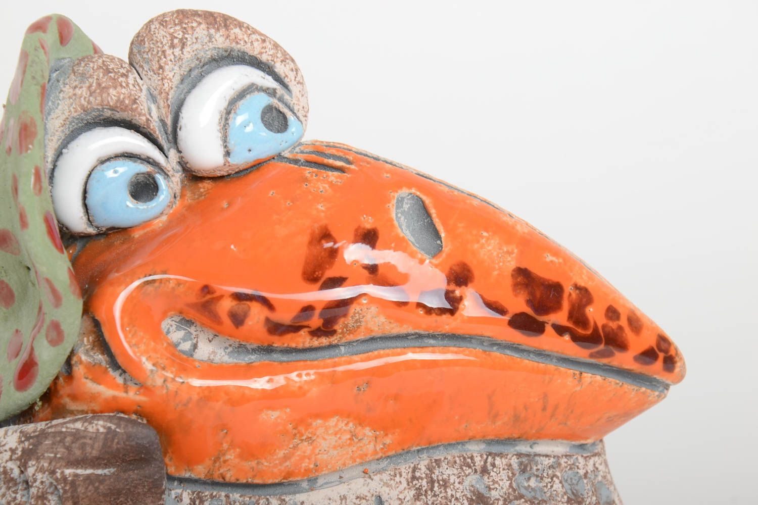 Tirelire oiseau faite main Figurine animal corneille en céramique Cadeau enfant photo 3