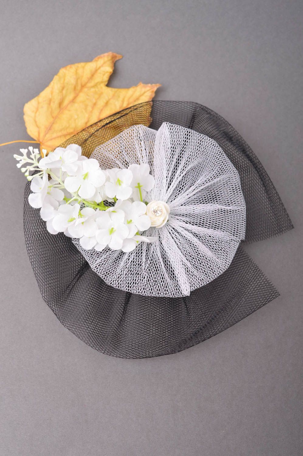 Handmade Haarklammer groß Kopf Schmuck Haarklamme Blume Accessoire für Haare foto 1