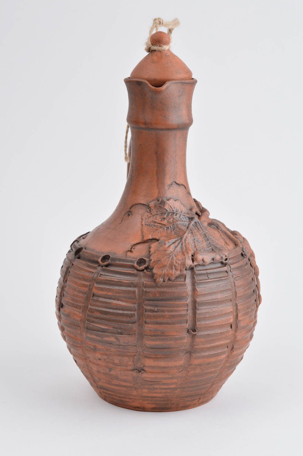 Botella de cerámica para vino artesanal decoración de casa regalo original foto 3