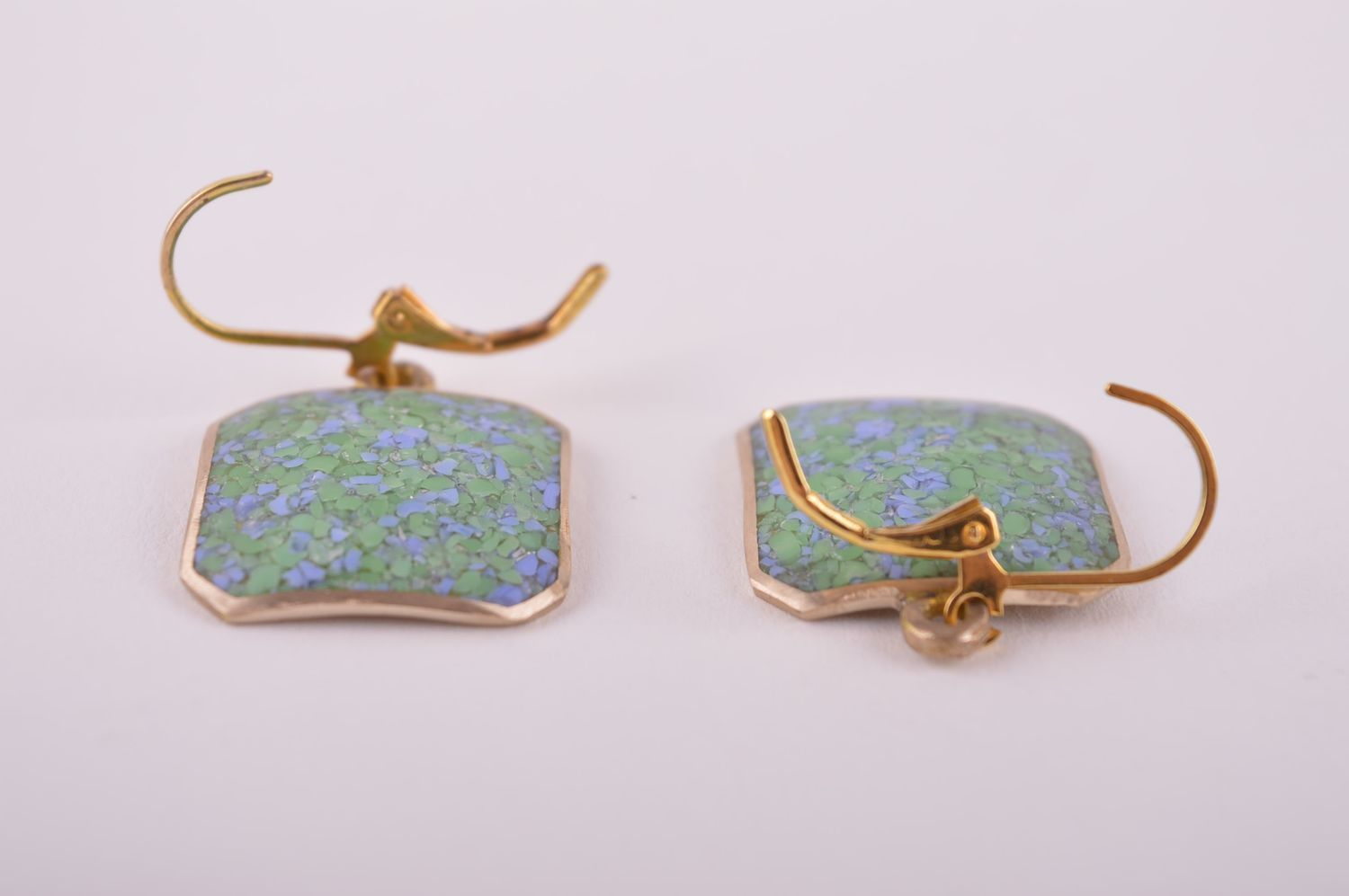 Украшение из латуни handmade серьги из натуральных камней модные серьги подарок фото 3