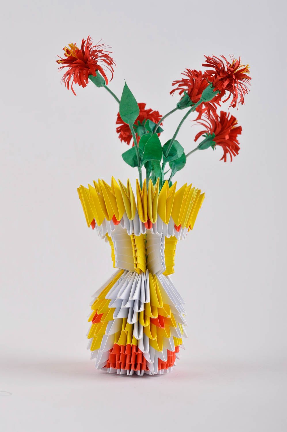 Vase origami fait main Décoration intérieur Objet décoratif Idée décoration photo 3