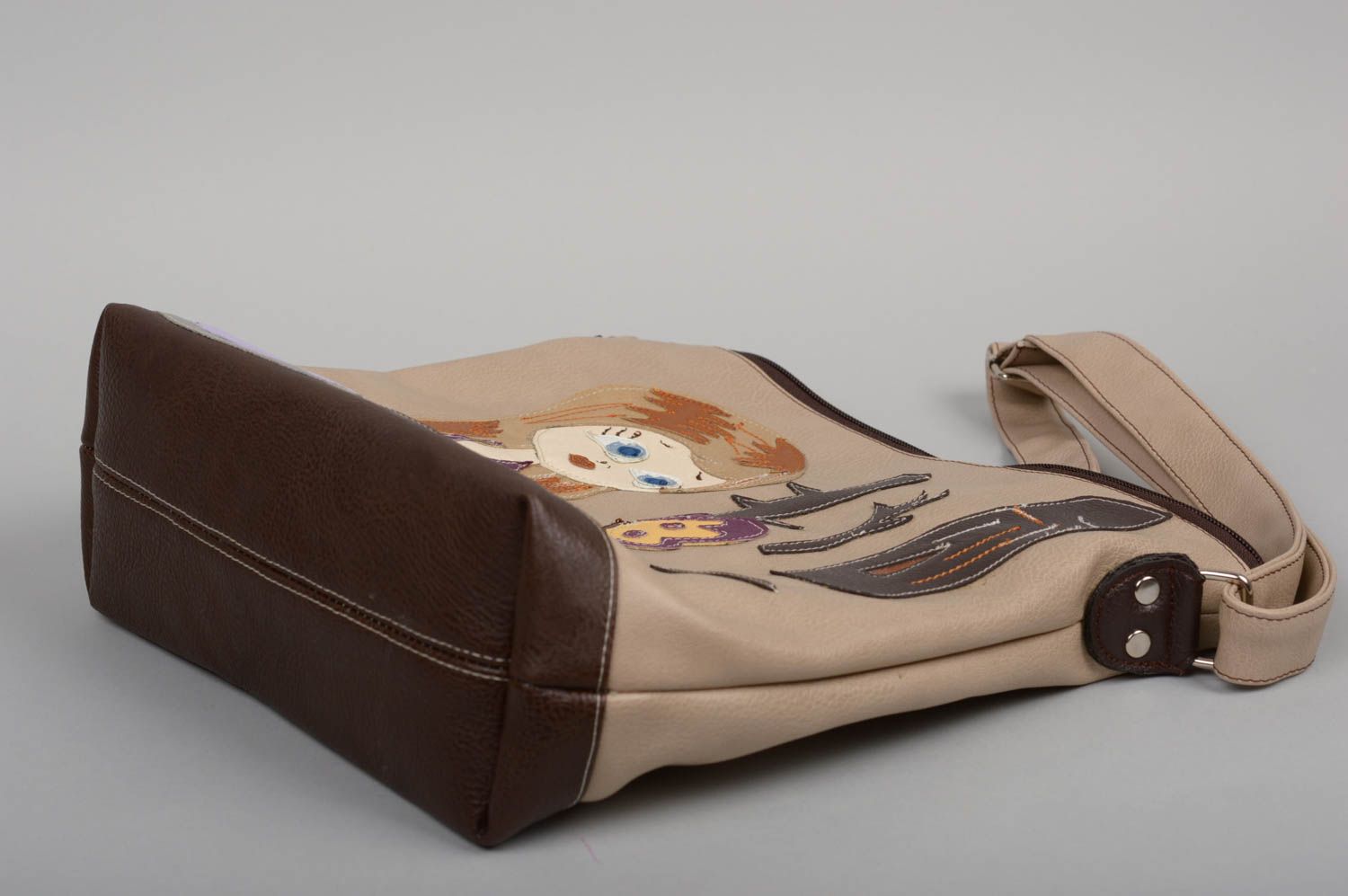 Bolso artesanal de cuero artificial accesorio para chicas regalo original foto 3