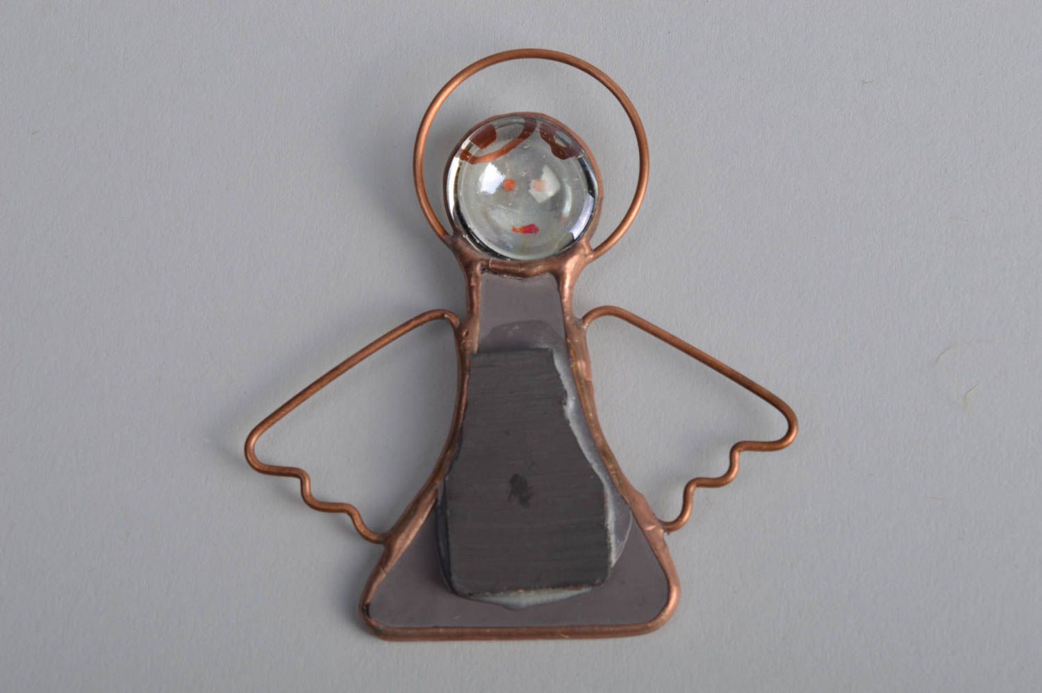 Schöner handgemachter Kühlschrank Magnet aus Glas Vitrage Technik Engel Figur foto 5