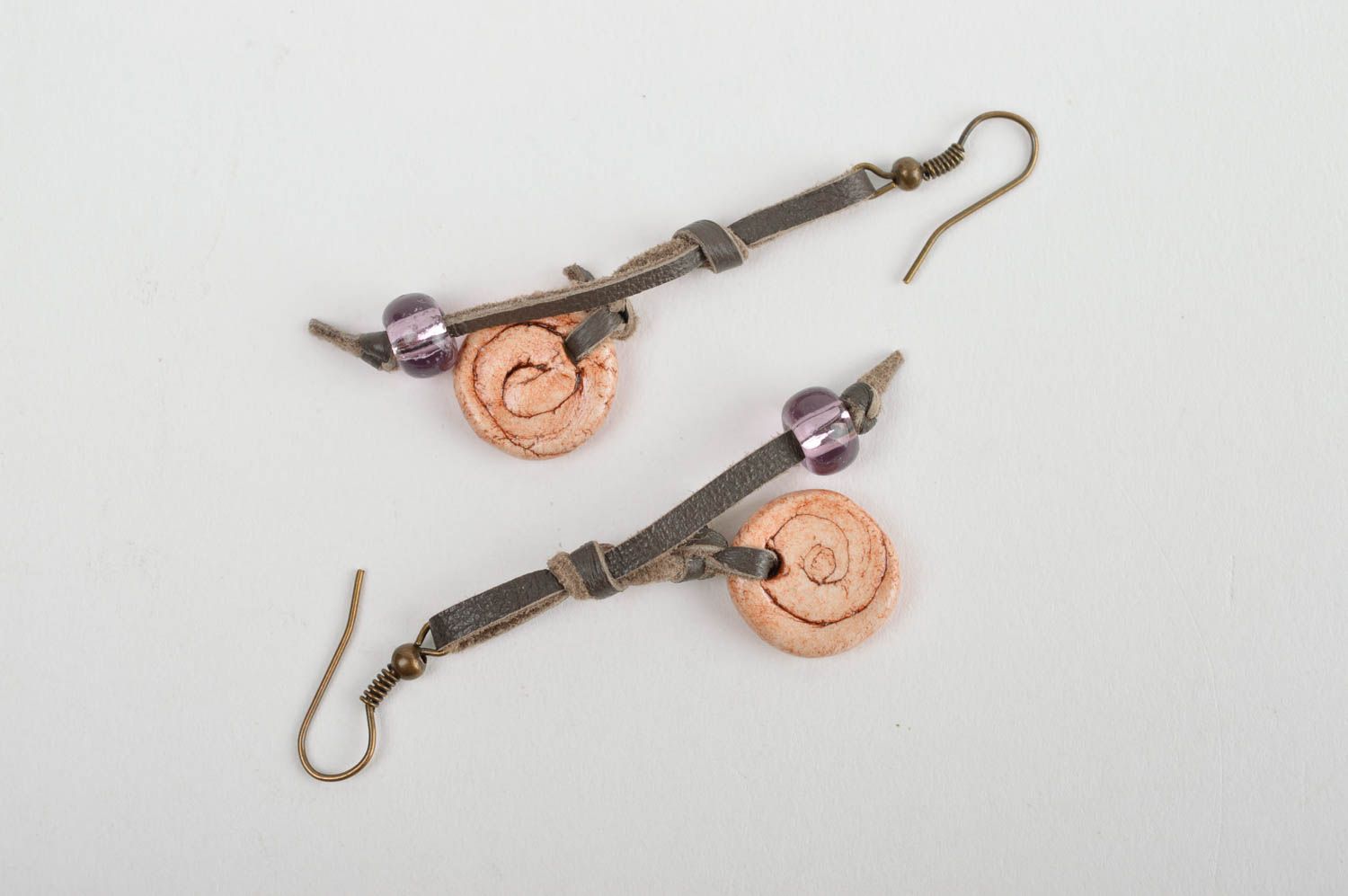 Beautiful handmade plastic earrings fashion accessories artisan jewelry  photo 5