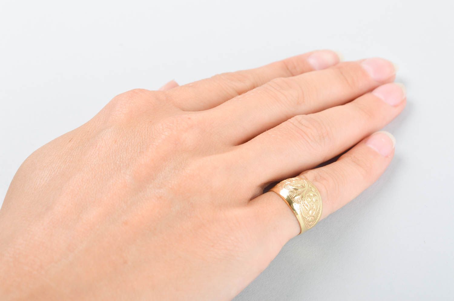 Exklusiver Ring handmade Messing Schmuck stilvolles Geschenk für Frau originell foto 5