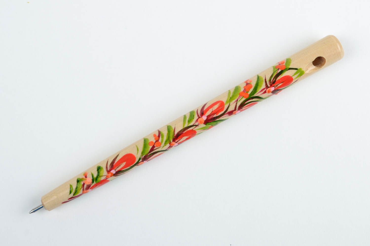 Handmade pen wooden whistle unusual souvenir handmade stationery ethnic pen photo 3