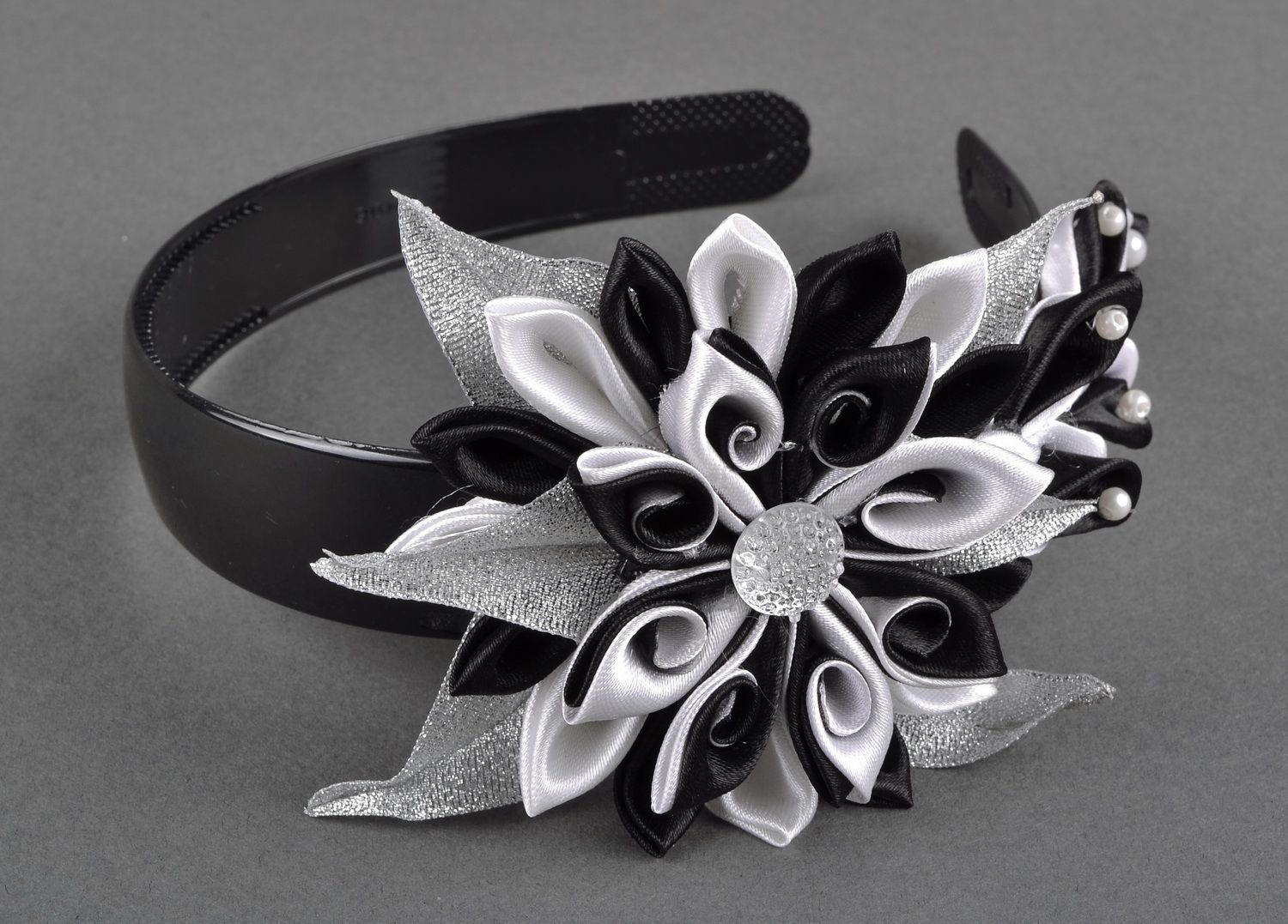 Headband, head wreath with a satin flower photo 4