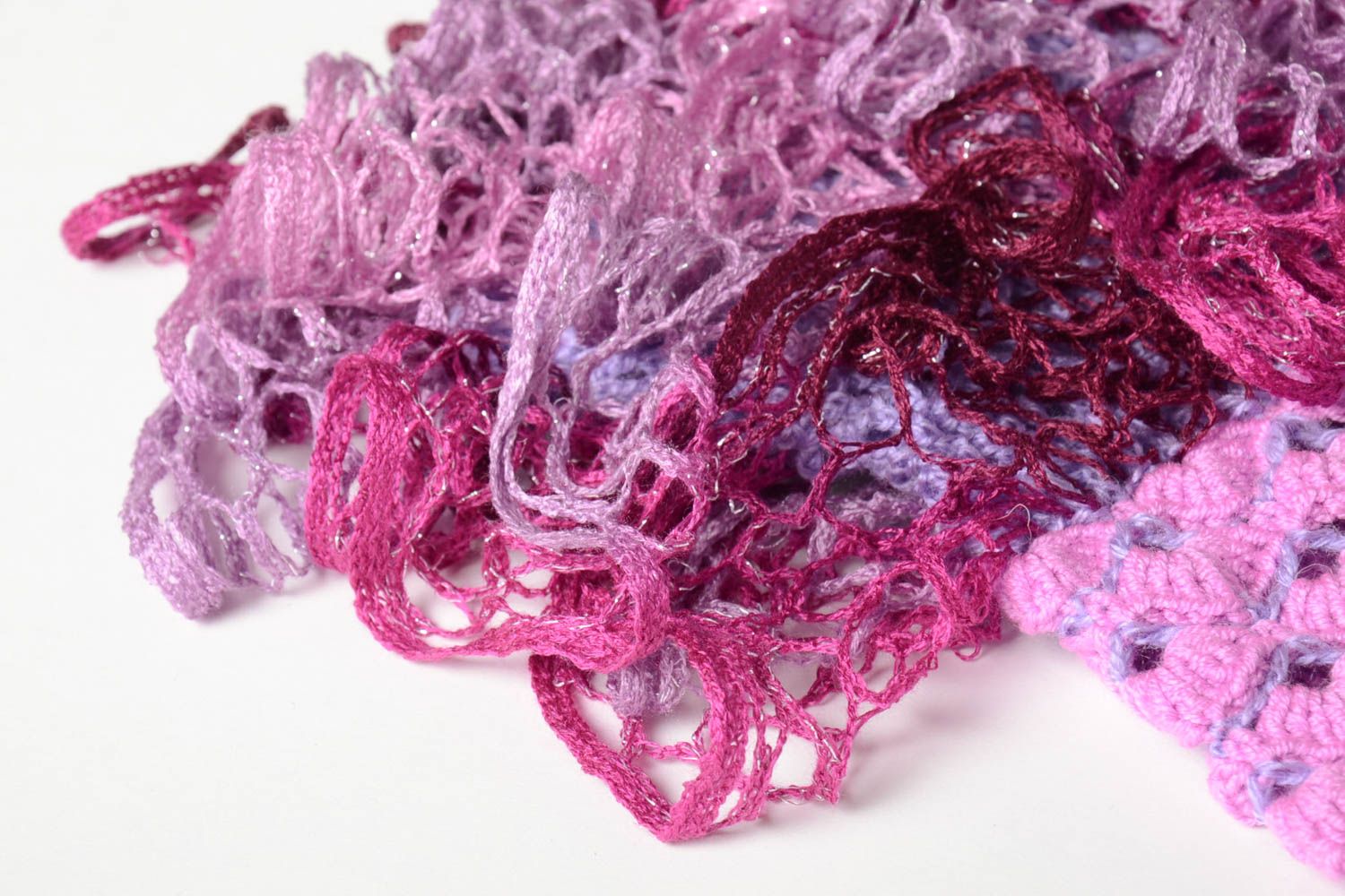 Jupe fille fait main Jupe tricot au crochet originale rose violet Vêtement fille photo 2