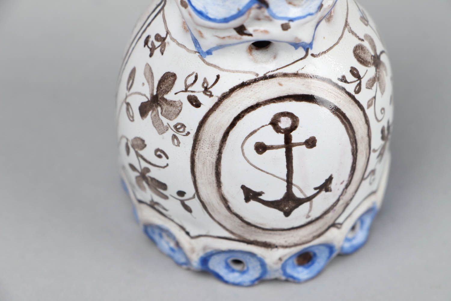 Ceramic bell with marine motifs photo 3