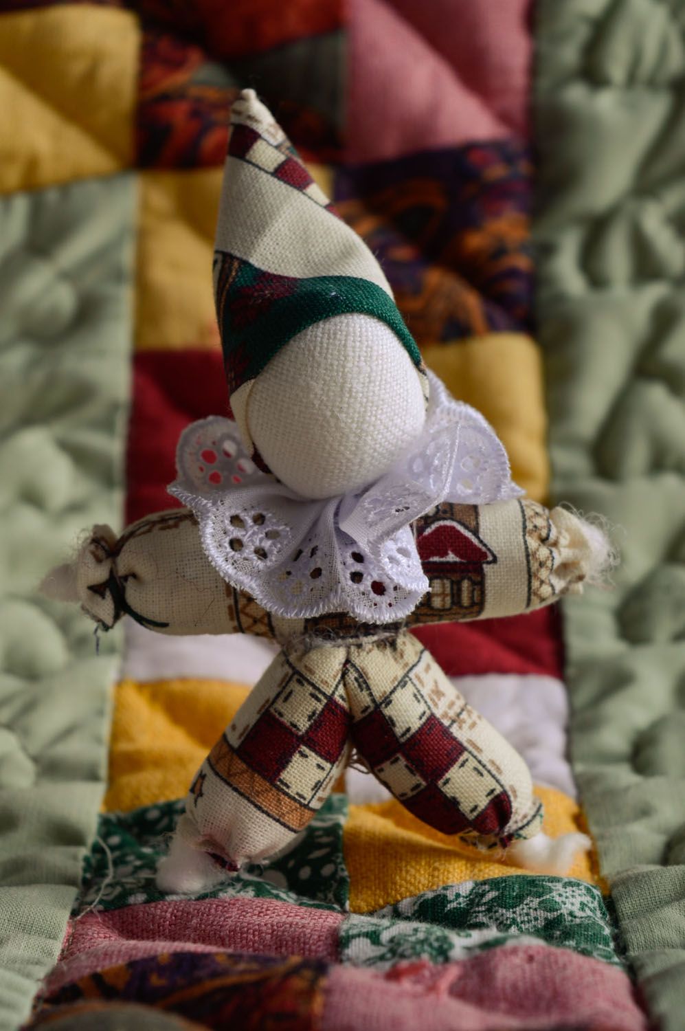 Handmade textile toy Harlequin photo 1