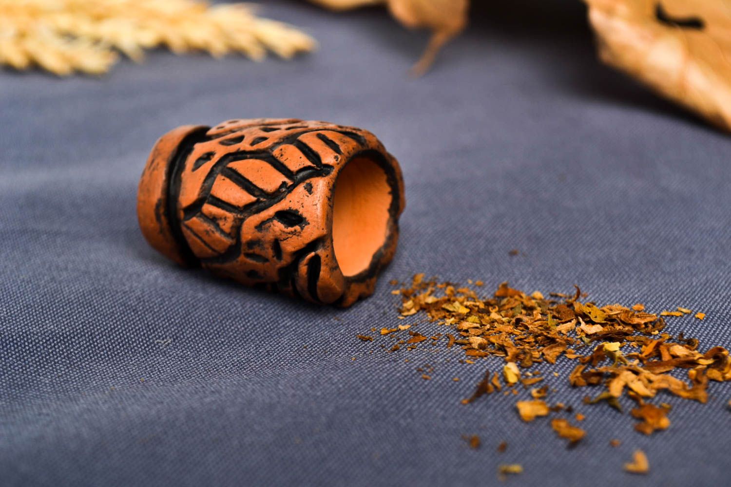 Курительная принадлежность хэнд мейд керамический сувенир изделие из глины фото 1