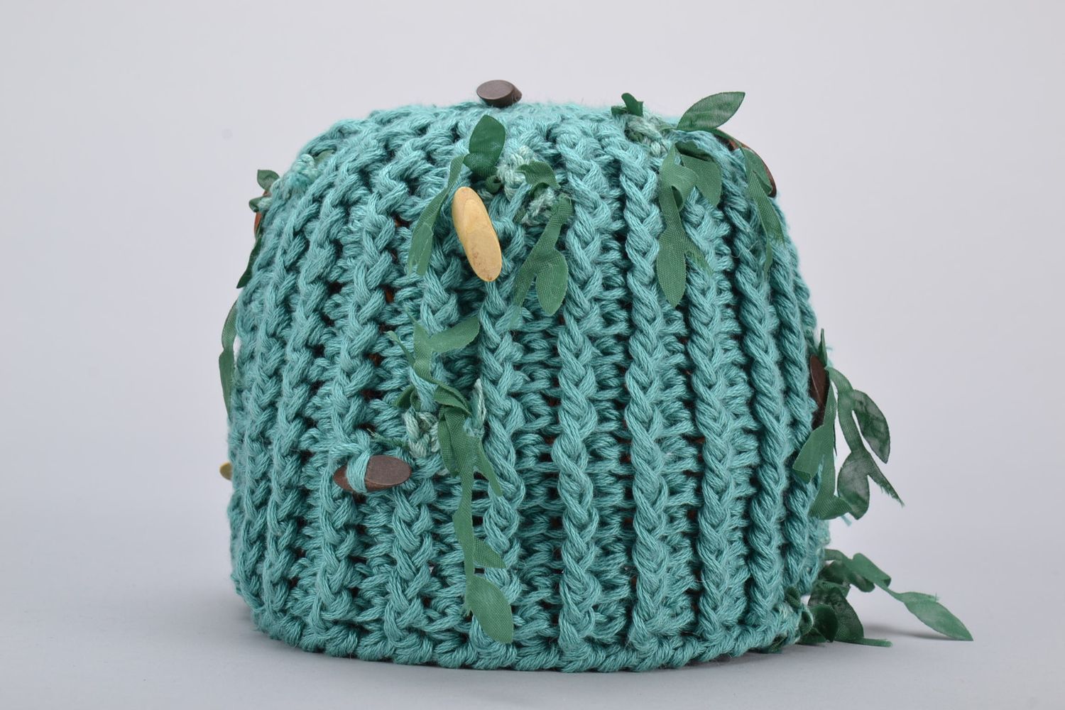 Children's crochet hat Green photo 4