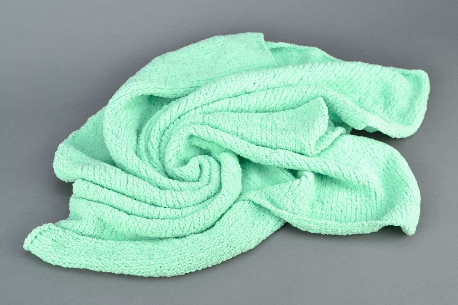 Couverture pour bébé menthe tricotée  photo 4