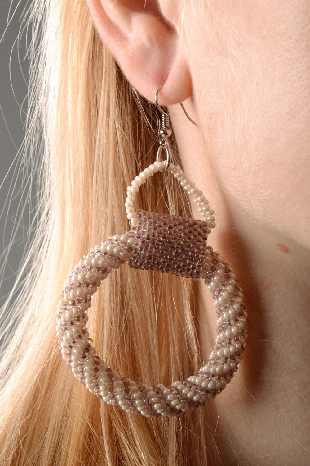 Beaded hoop earrings  photo 5