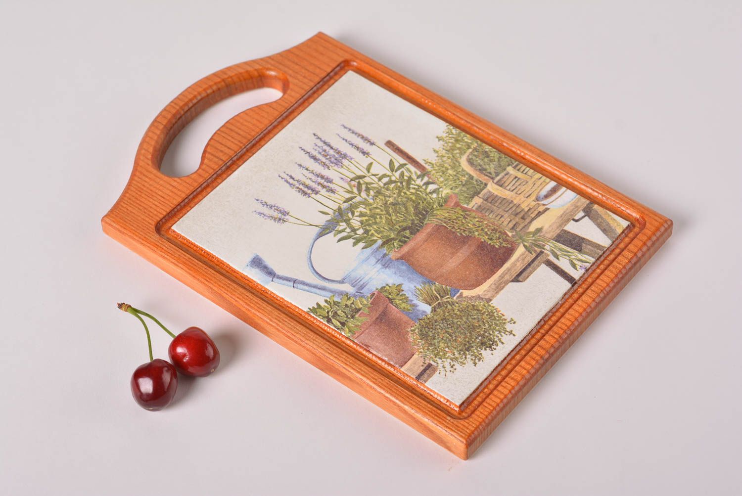 Handgemachtes schönes Designer Decoupage Schneidebrett aus Holz Küchen Dekor foto 1