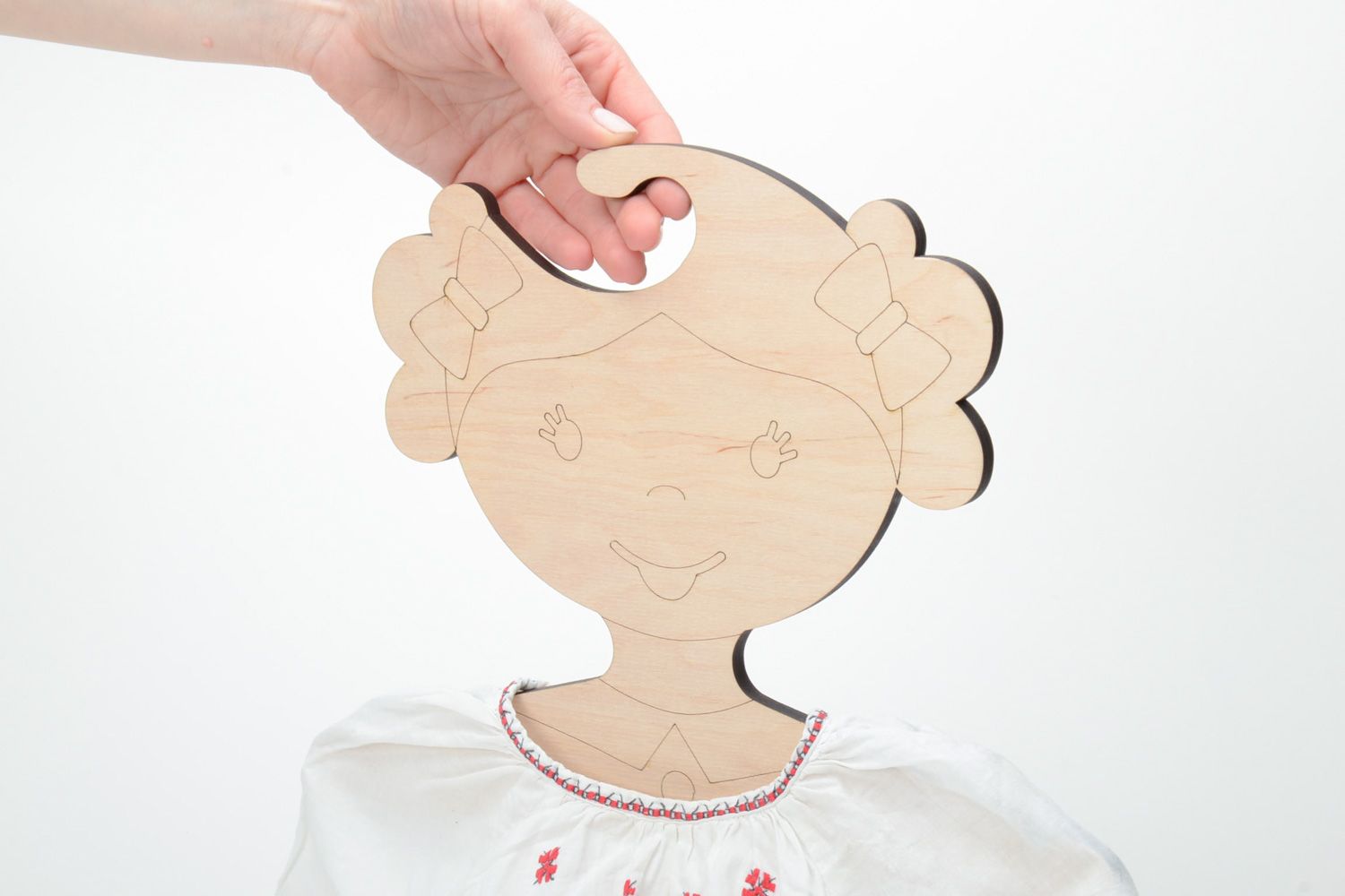 Unusual plywood children's clothes hanger for painting photo 2