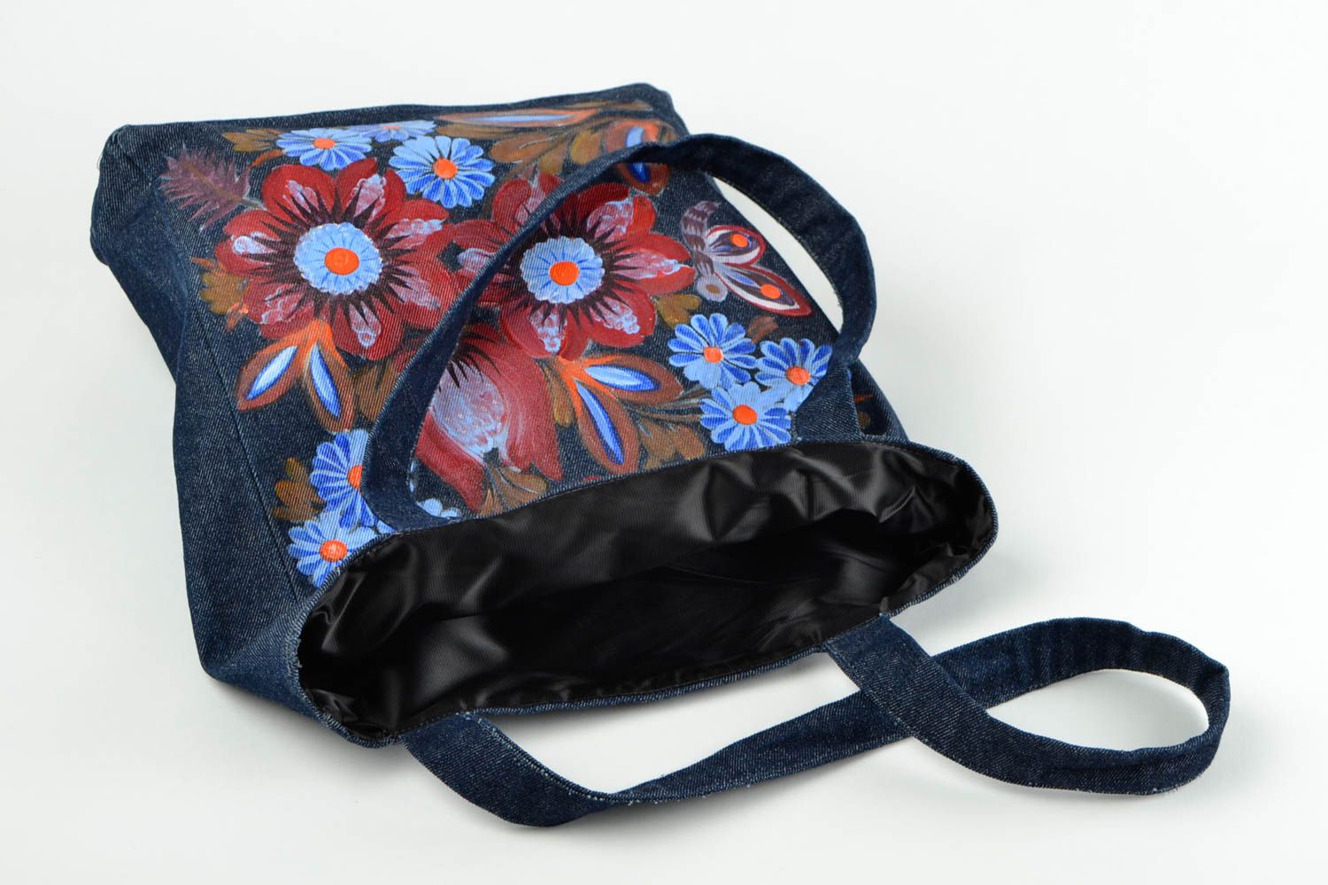 Сумка ручной работы сумка на плечо с росписью текстильная сумка красивая фото 4