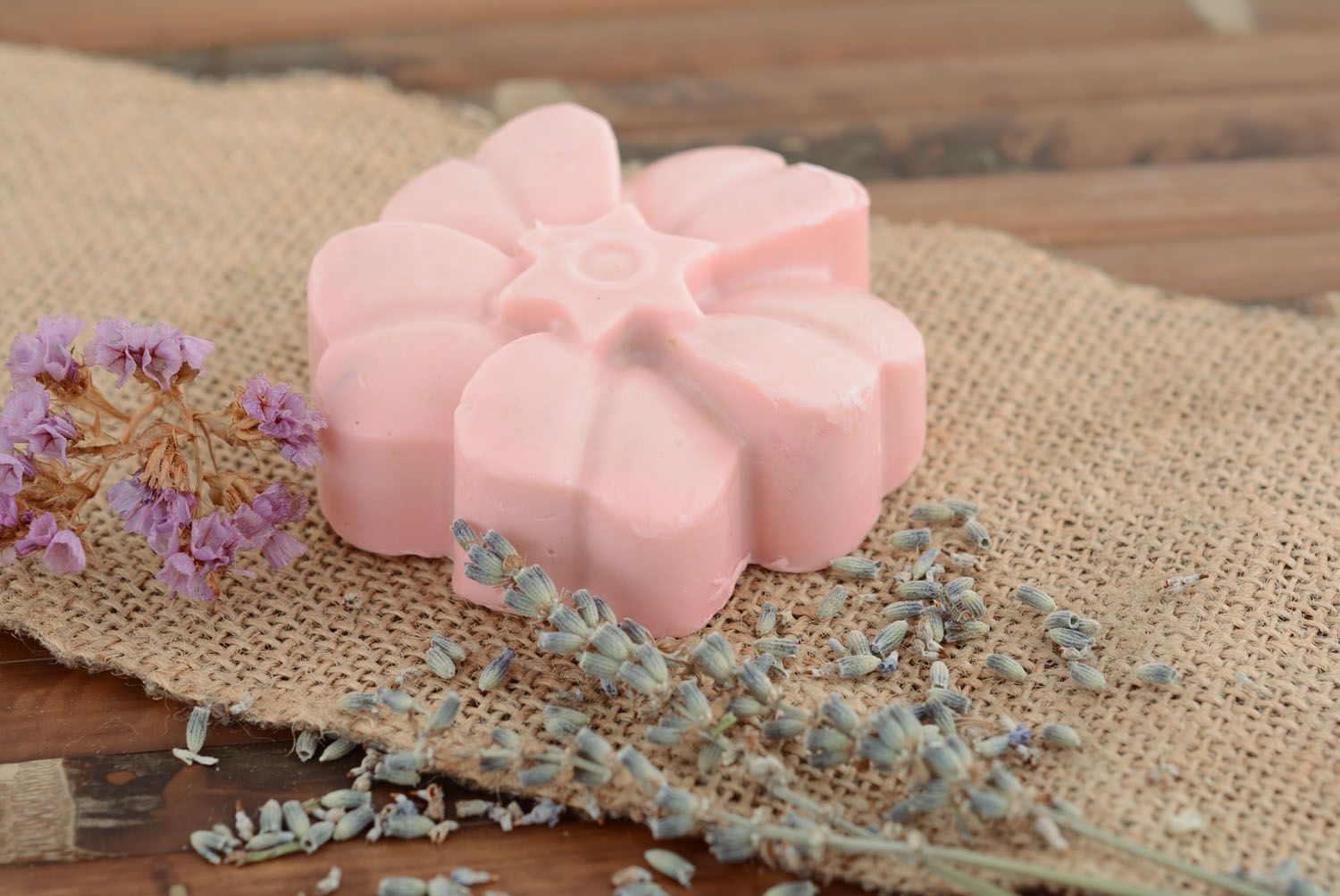 Handmade soap with pink clay photo 1