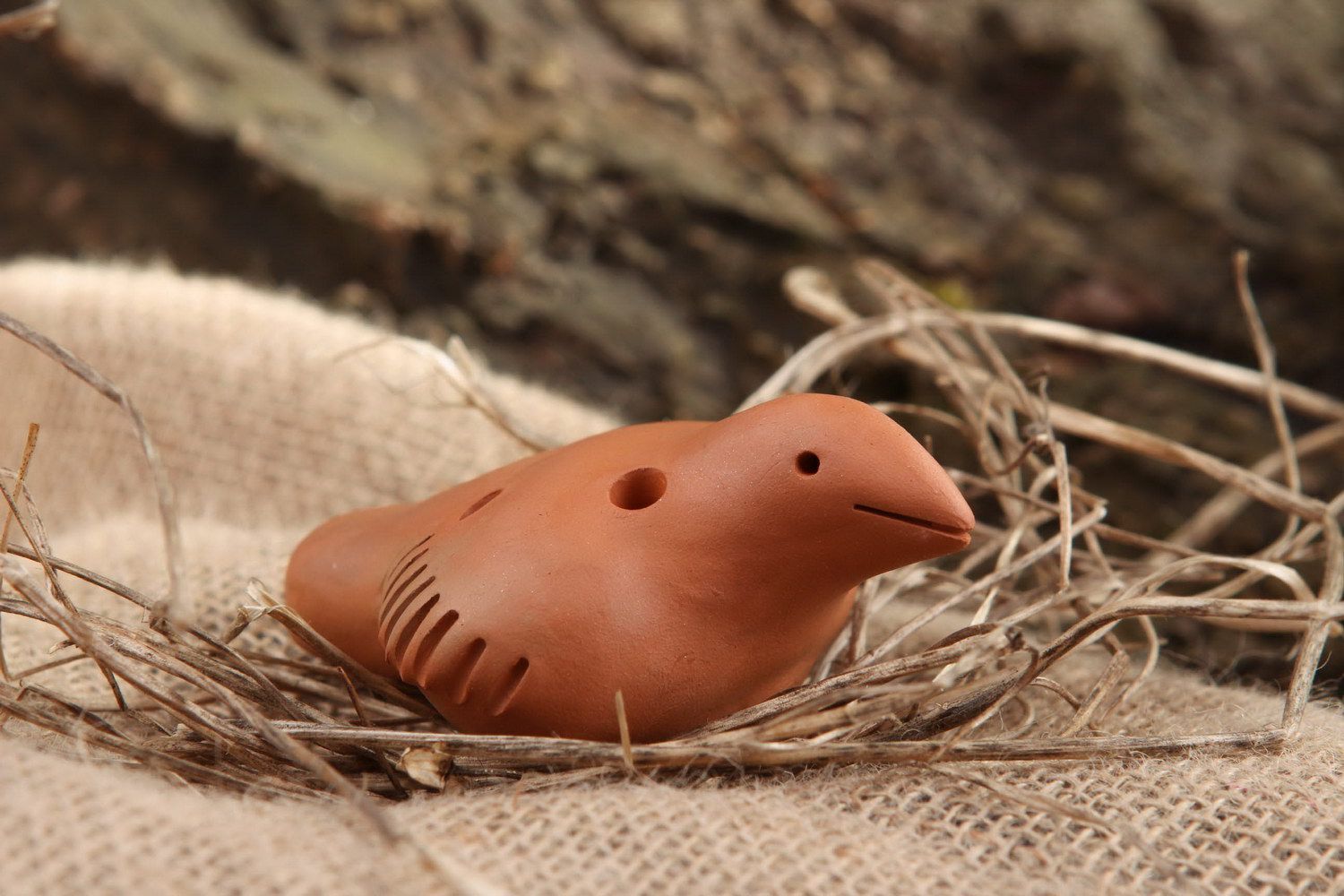 Assobio de cerâmica em forma de aves foto 1