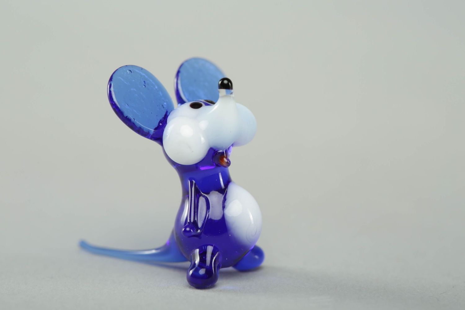 Small glass statuette Mouse with Long Tail photo 1
