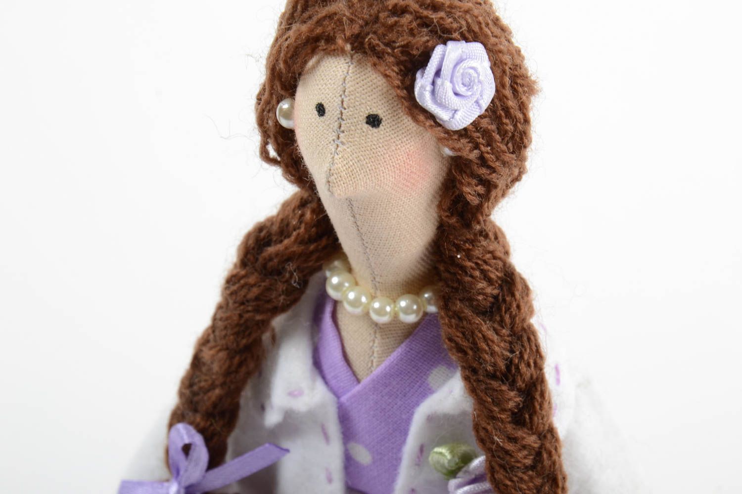 Beautiful handmade fabric soft toy collectible rag doll unusual gift ideas photo 3