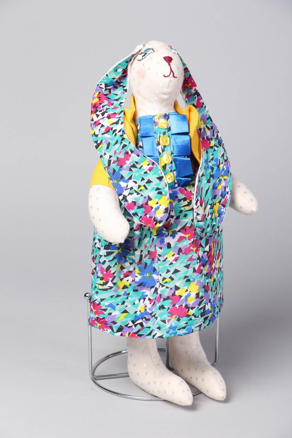 Fabric doll with stand Long-Eared Bunny photo 1