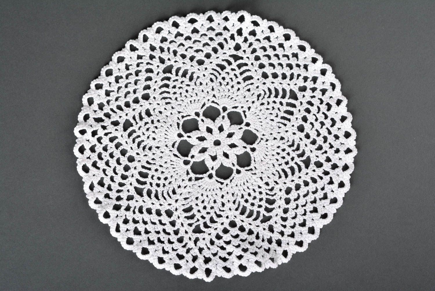 Handmade designer home napkin crocheted kitchen textile openwork napkin photo 2