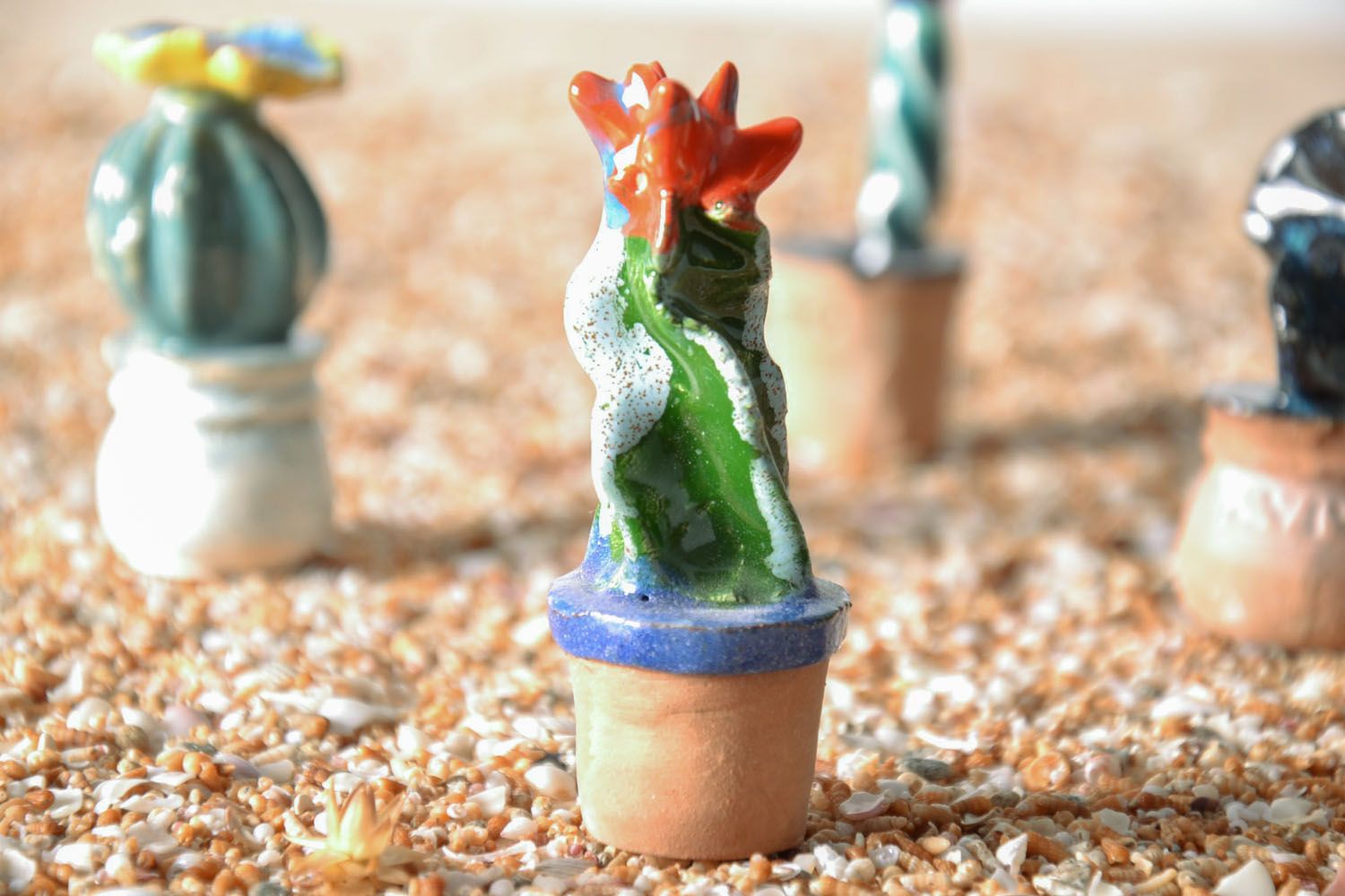 Figurine céramique artisanale Petit cactus  photo 1