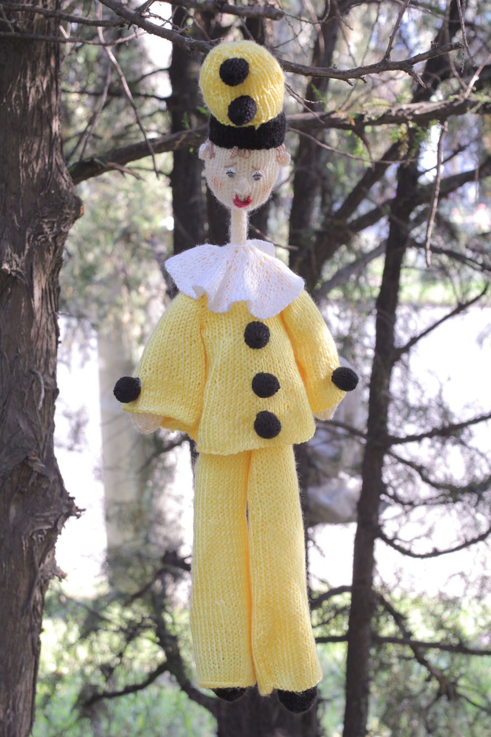 Homemade knitted toy Pierrot photo 1
