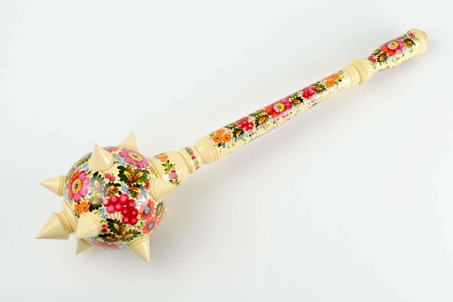Handmade painted mace wooden mace decorative weapon decorative use only photo 3