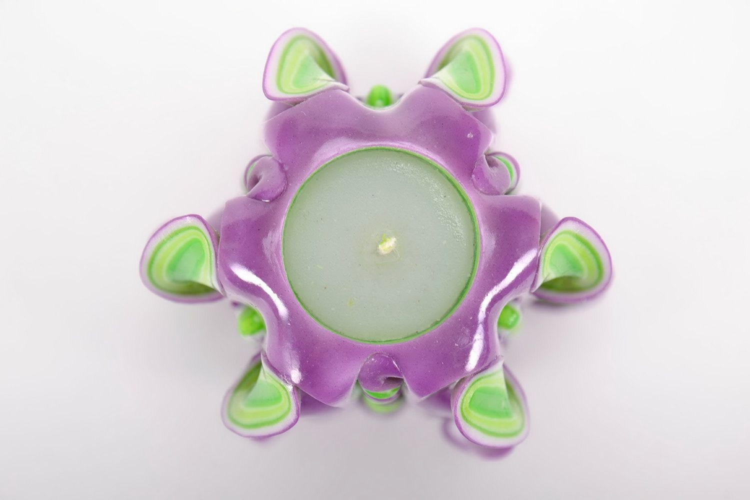 Carved paraffin wax candle Violet swallowtail photo 2