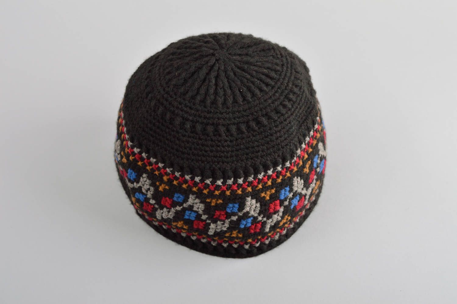 Crocheted hats handmade skullcap elegant accessories men hats warm winter hat photo 3