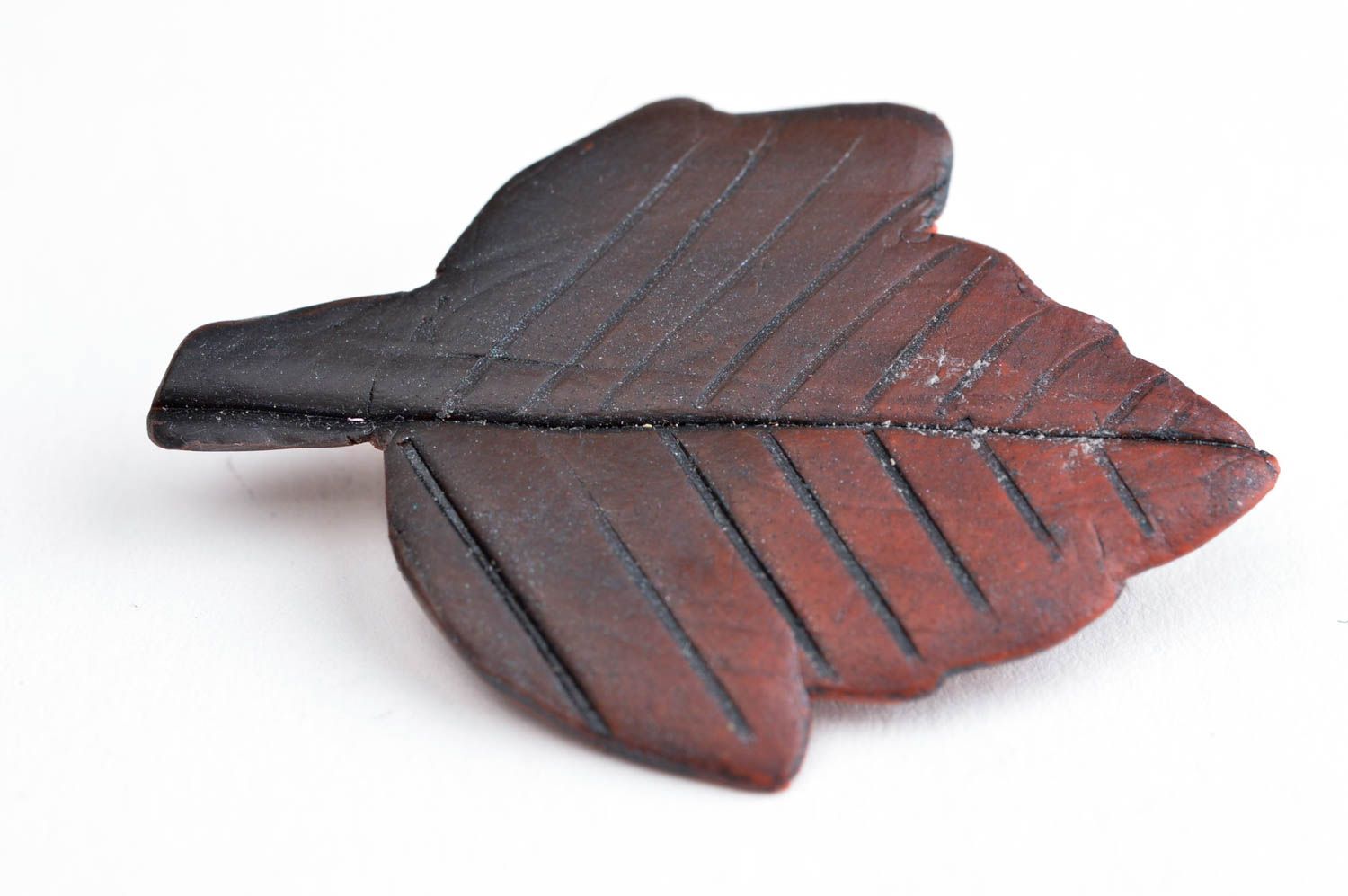 Plastic brooch leaf brooch handmade polymer clay brooch trendy accessories photo 2