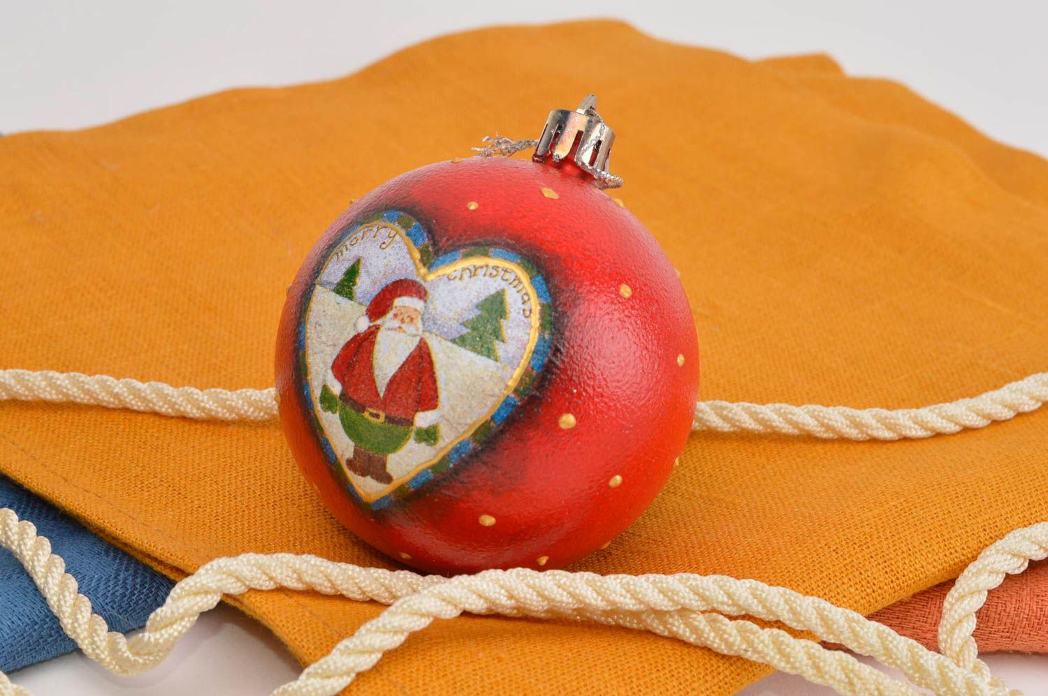 Adorno para el árbol de Navidad objeto de decoración bola de Navidad decoupage foto 1