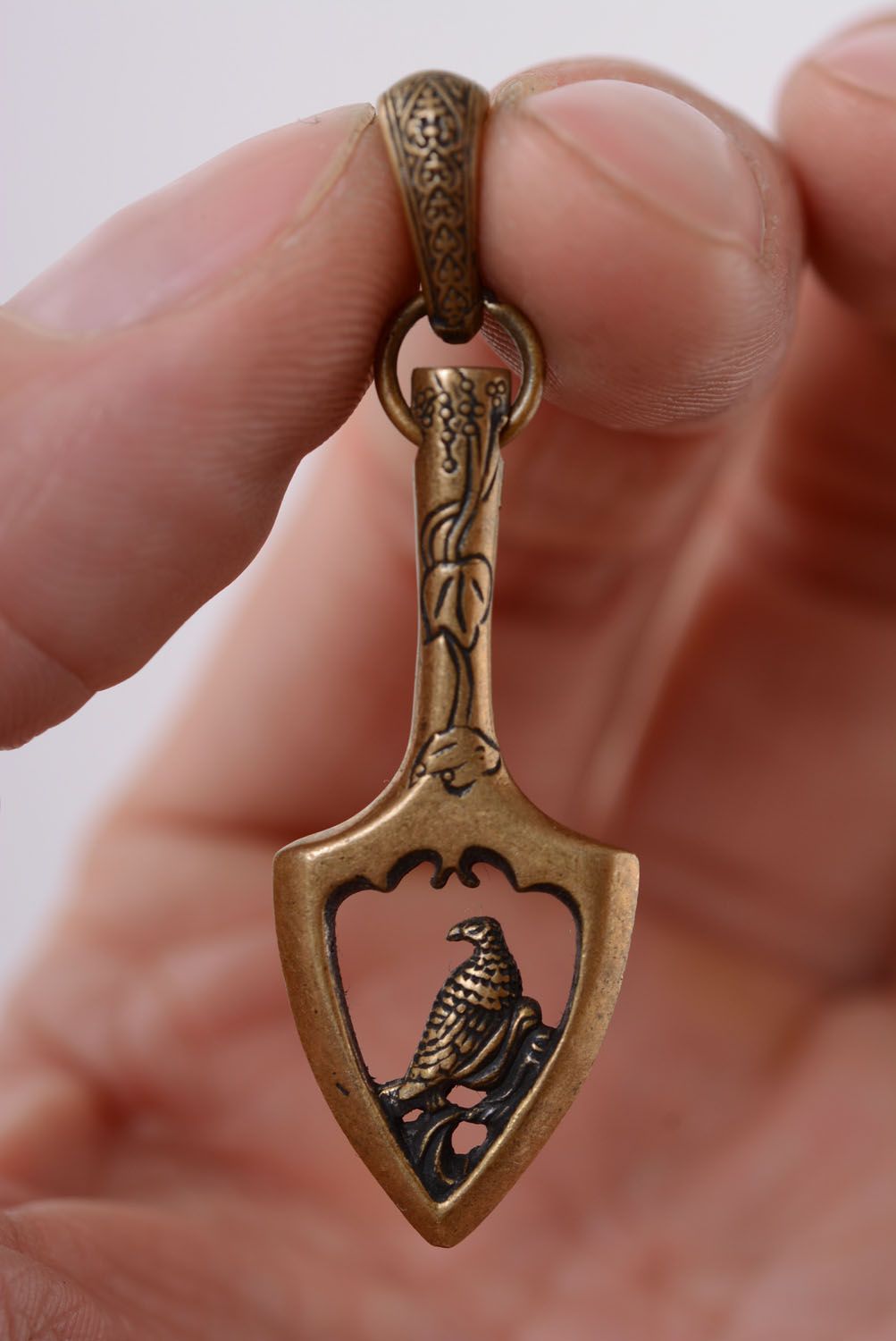 Bronze pendant Falcon Feather photo 3