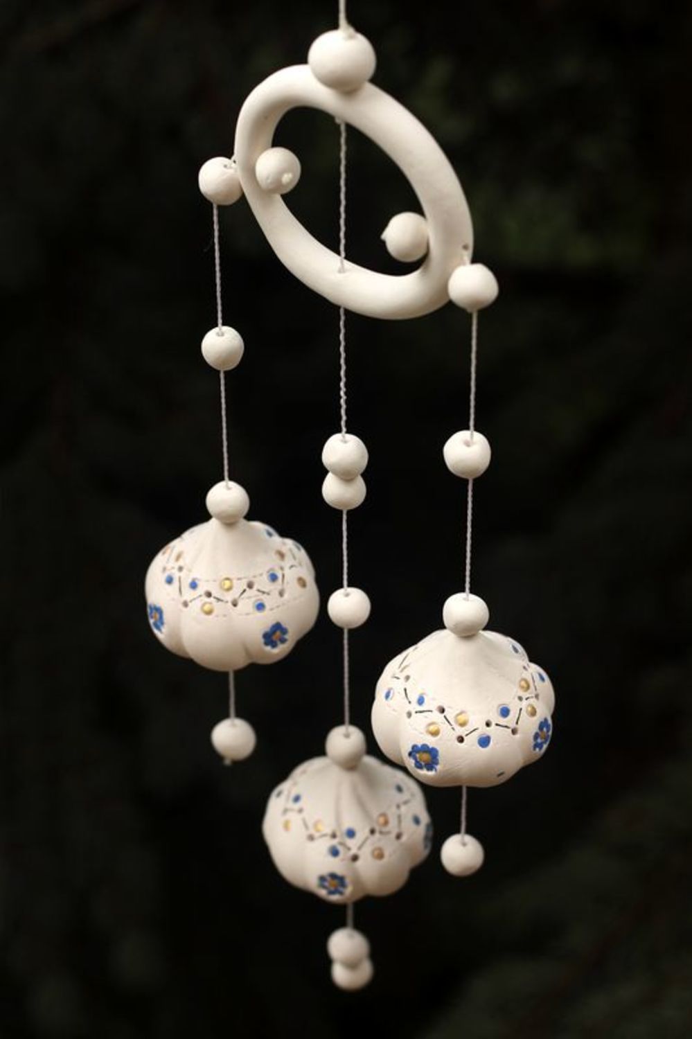 Campanello d'autore in ceramica fatto a mano campanella tenera bianca

 foto 2