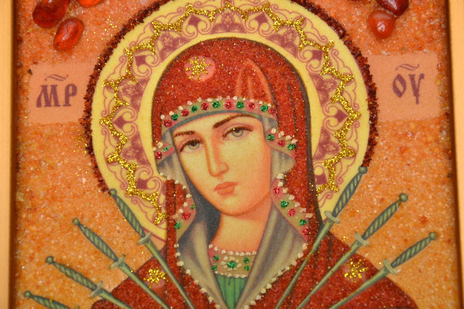 Reproduction of Orthodox icon of the Mother of God of Seven Arrows photo 5
