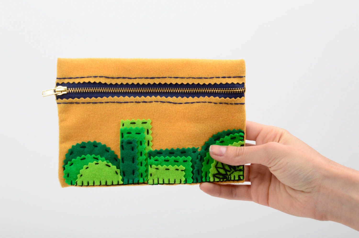 Handmade felted purse small woolen purse felting wool accessories  photo 5
