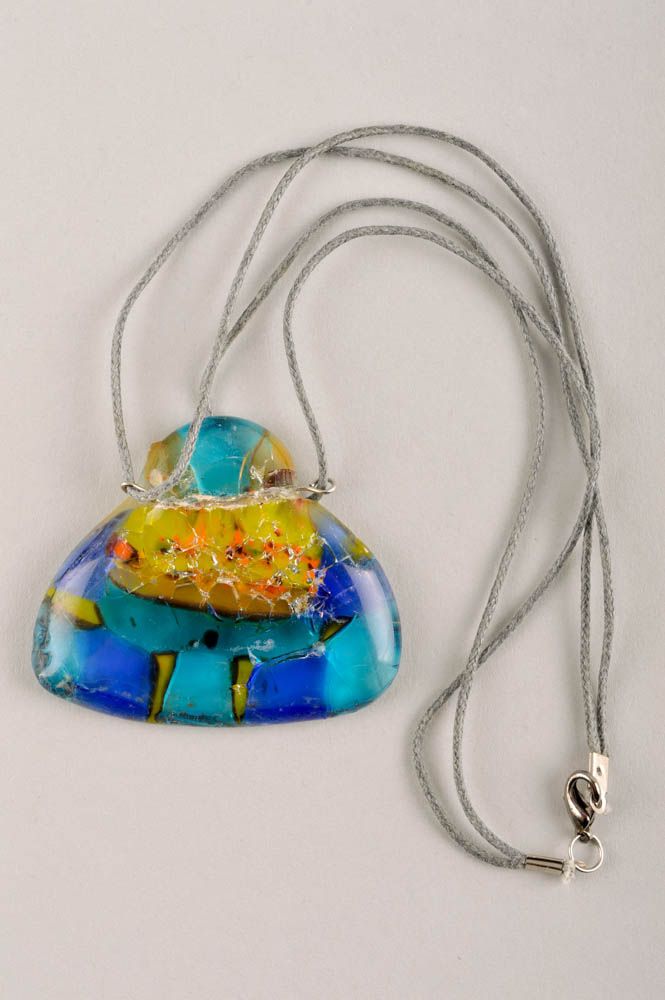 Handmade pendant designer pendant unusual gift glass accessory fashion jewelry photo 2