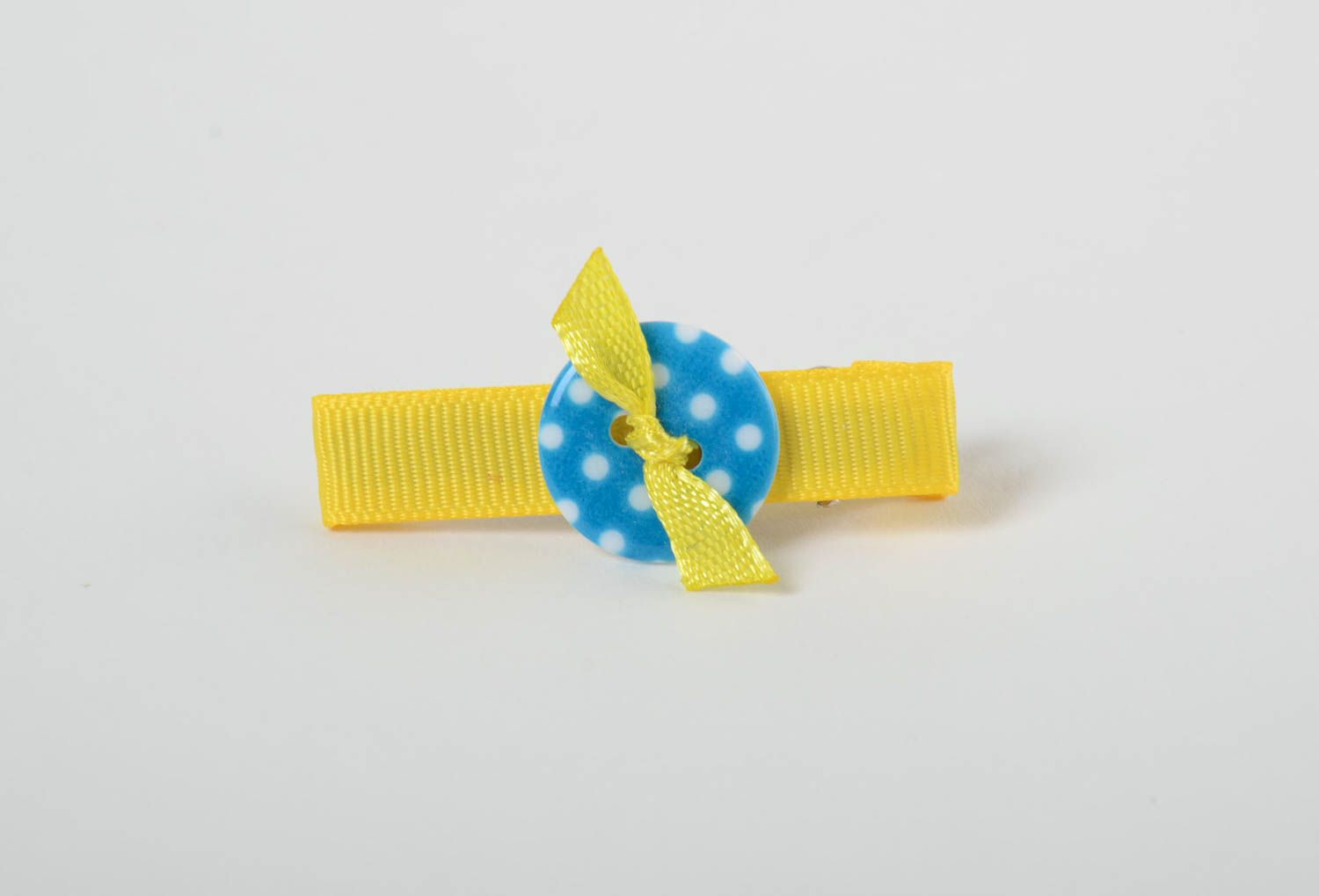 Beautiful bright handmade hairpin made of rep ribbon designer barrette for baby photo 4