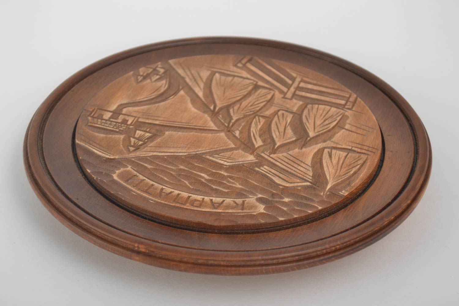 Wooden plate handmade decorative plate wood decoration housewarming gift ideas photo 4
