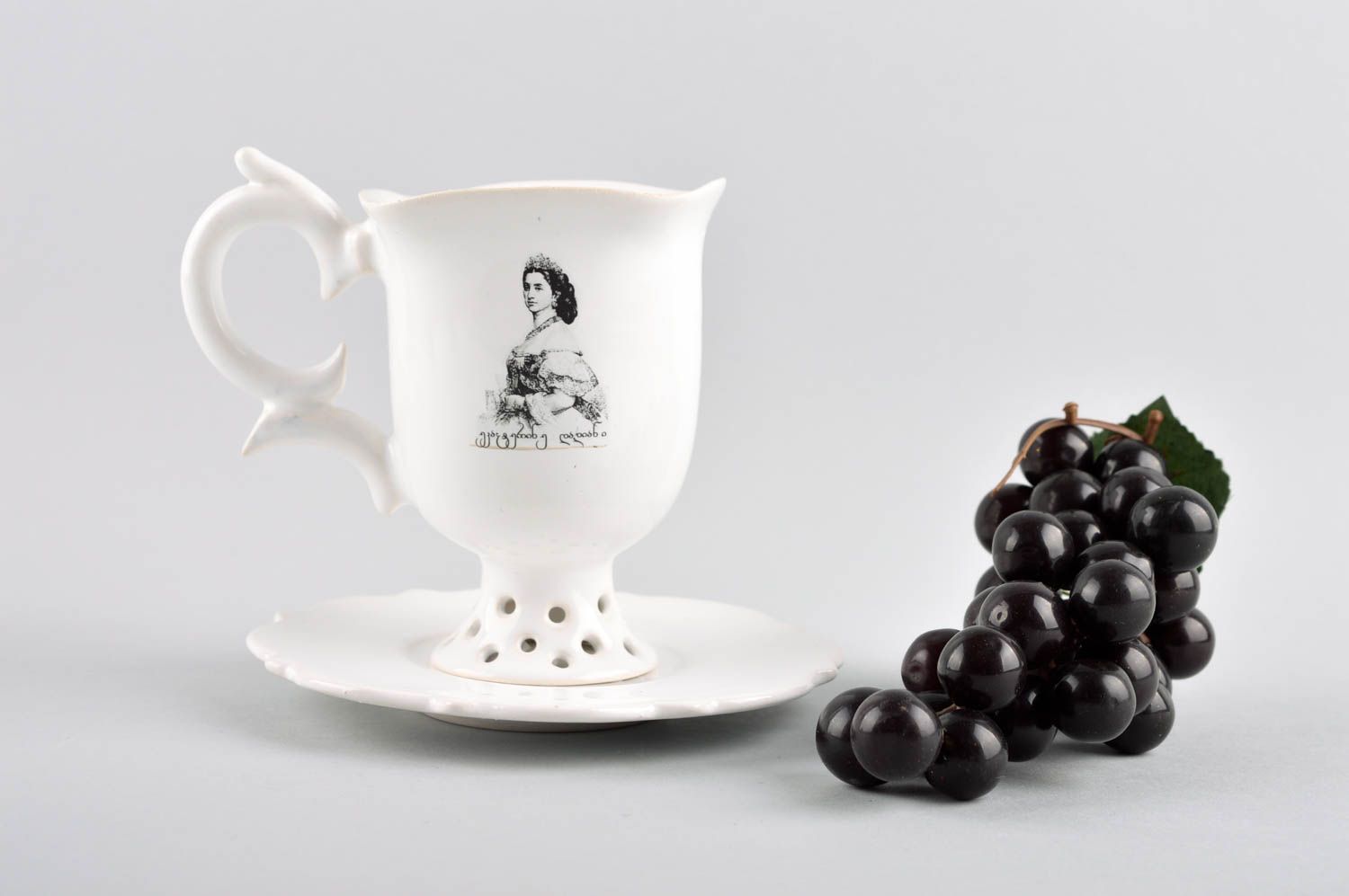 Tasse à café et thé Sous-tasse design faites main céramiques Vaisselle originale photo 1
