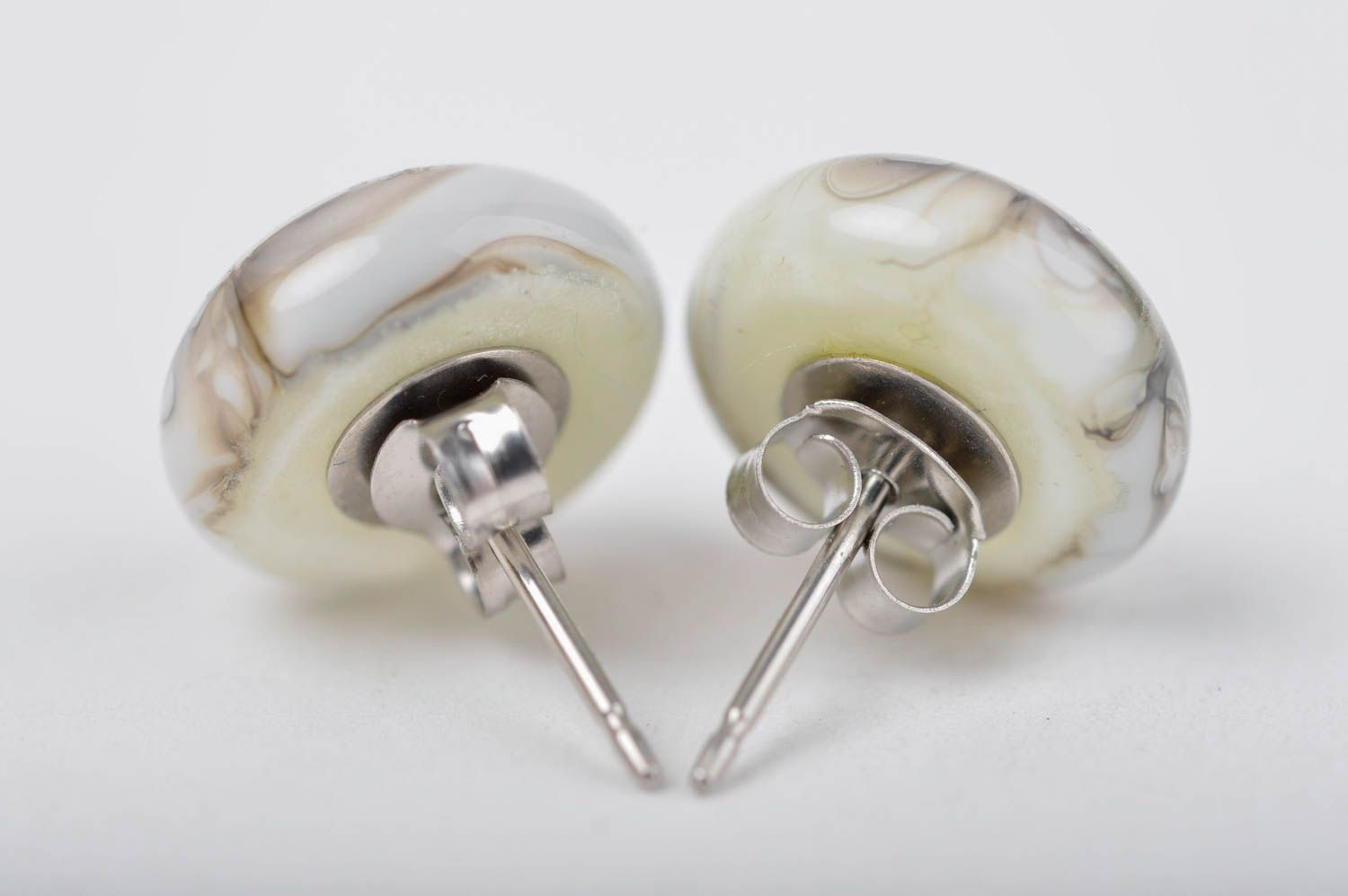 Handmade Ohrringe Schmuck Ohrhänger rund Ohrringe aus Glas Ohrringe für Damen  foto 2
