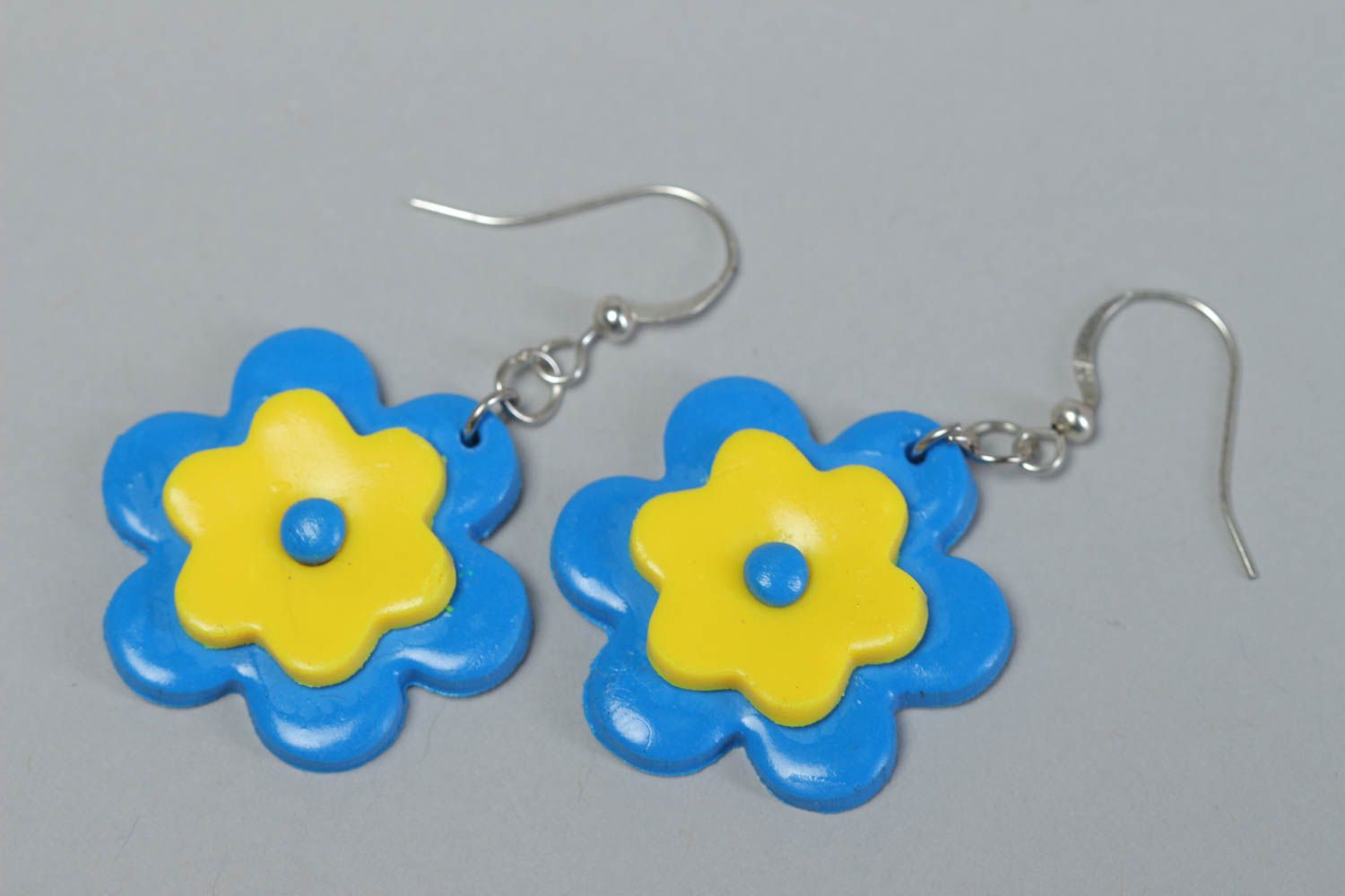 Handcrafted plastic flower earrings beautiful jewellery unusual gifts for her photo 2