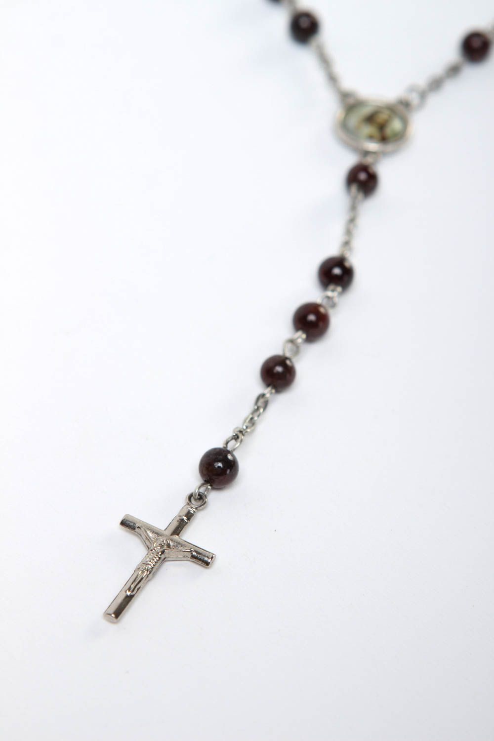 Rosenkranz Kette handmade christlicher Schmuck ungewöhnlich Rosenkranz mit Kreuz foto 3