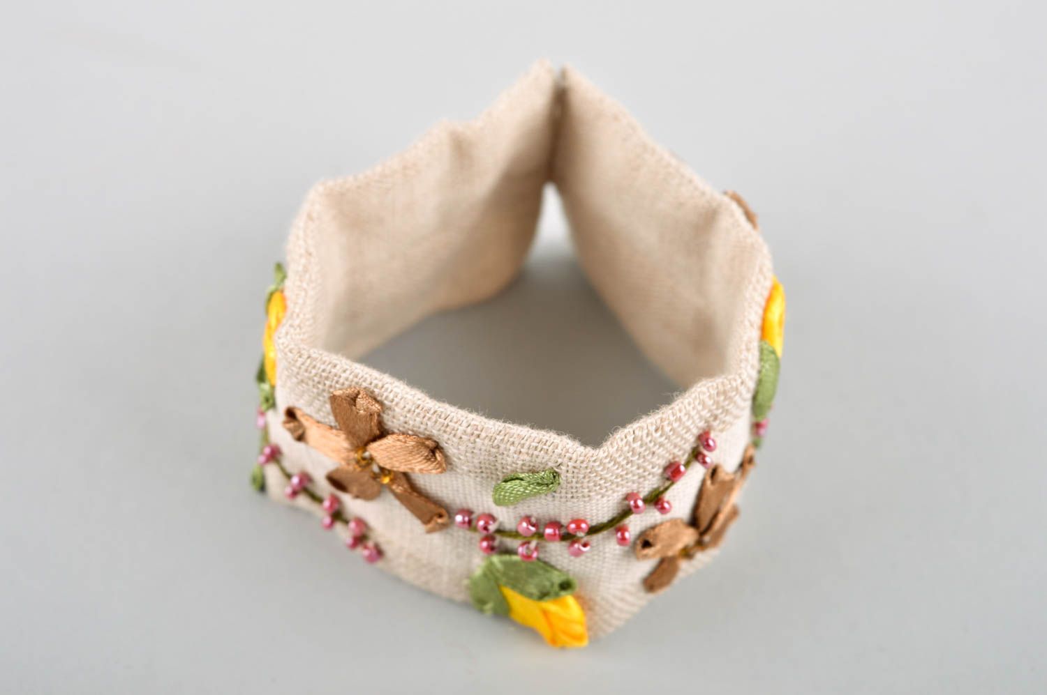 Handgemachtes schönes Armband Schmuck für Frauen Stoff Armband mit Blumen foto 2