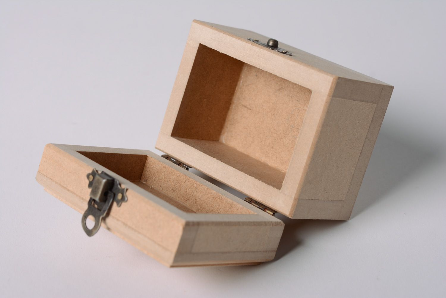 Small rectangular jewelry box handmade MDF craft blank for painting photo 5