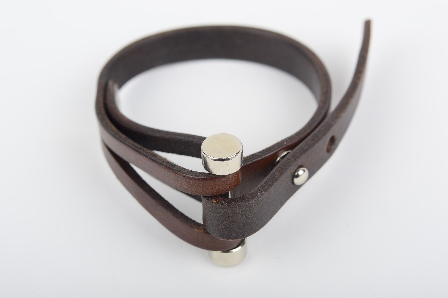 Unusual handmade leather bracelet wrist bracelet designs unisex jewelry photo 2