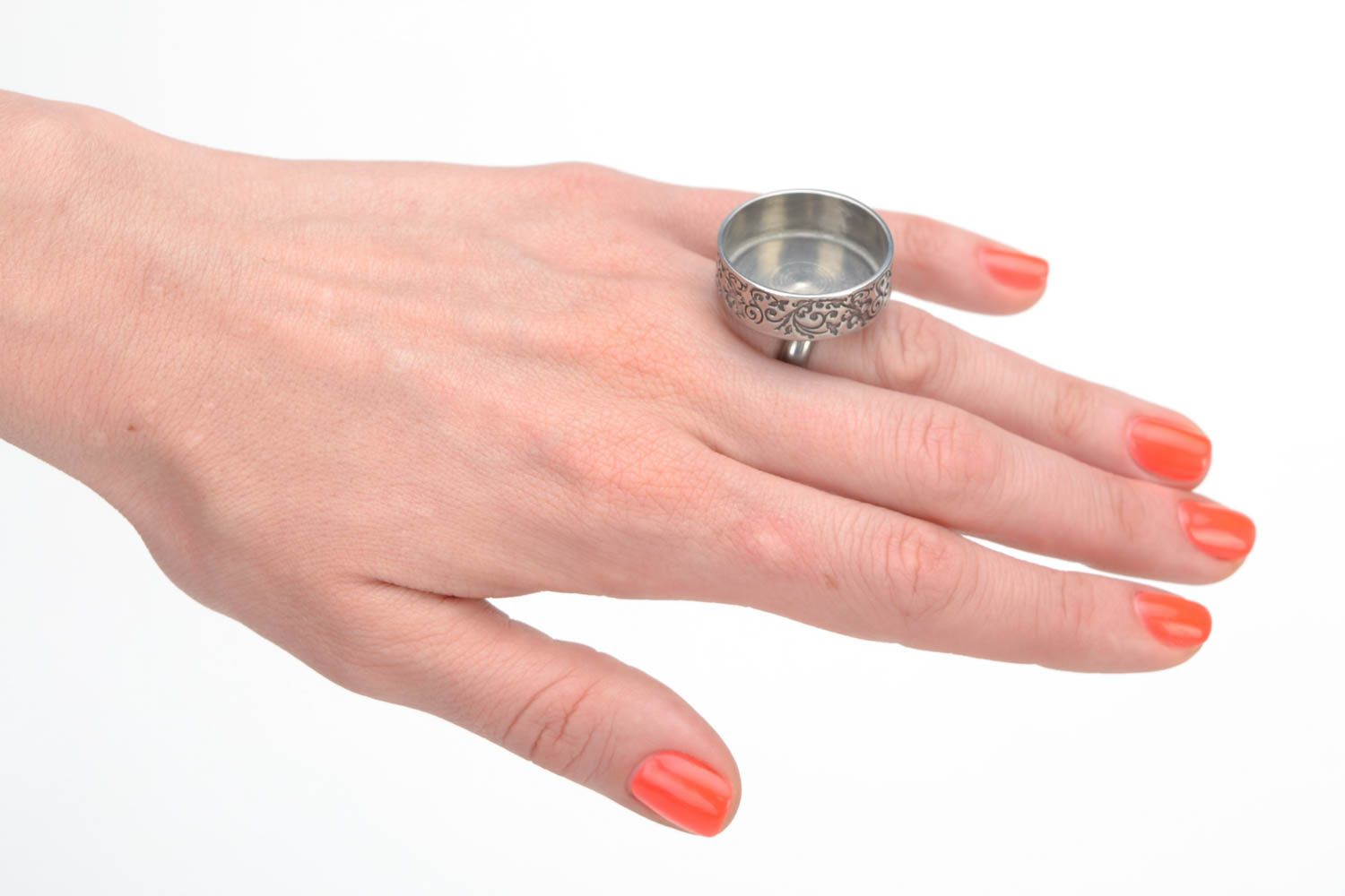 Fornitura para bisutería de metal artesanal para anillo redondo  foto 5